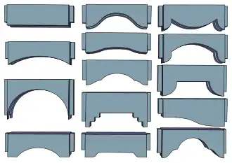 The shape of the upper rail (or both rails)