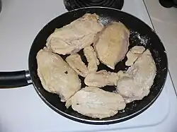 7. Cook chicken until it is well done.