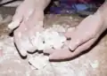 15. Toss the cut pieces with flour