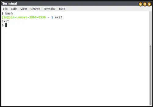 A subshell closed by exit.