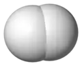 space-filling model of H2