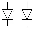 Holes and electrons drift across the junction between the P and N doped semiconductors.