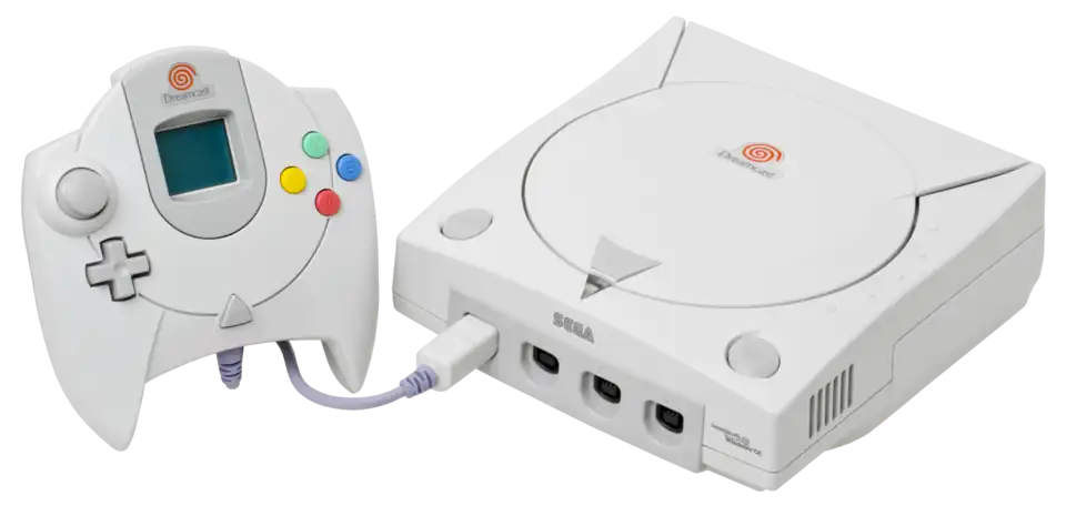 A Dreamcast game console.