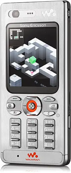 Simple games gained popularity on mobile phones such as this Sony Ericsson running Edge in 2008.