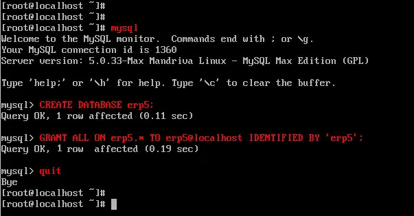 Creating a new database and assigning rights to it