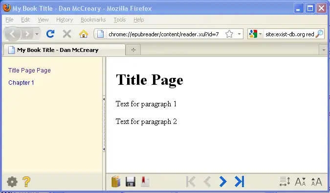 Sceen Image of ePub in FireFox