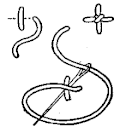 Four-legged knot stitch