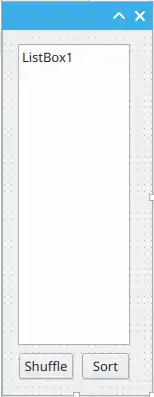 Gambas form with listbox and two buttons