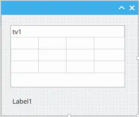 Form showing a tableview