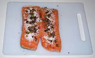 Apply pepper and juniper berries.