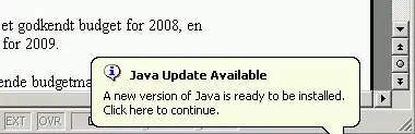 popup message Java update available