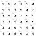 Examples of solved KenKen/Calcudoku
