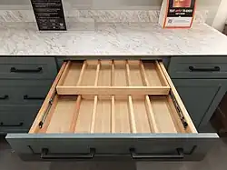 framed base cabinet with nested drawers