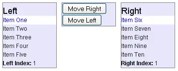 Screen Image of Moving Items Between Lists