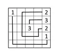 Examples of solved number link puzzles