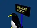 A pretty basic picture of a penguin. I subdivided the stomach and eyes, but then I also added some eyeballs by making a UVSphere, cutting the top of it off, and then placing it inside of my penguin's head. All the colors have specular colors, giving the penguin a slight blue glow under the black.