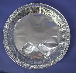 Disposable aluminum pie pan