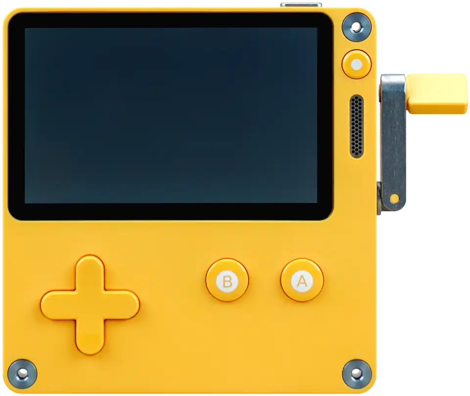 The Playdate handheld game console.