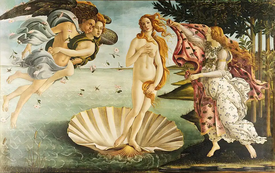Moving painting The Birth of Venus Sandro Botticelli
