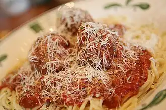 Spaghetti with meatballs
