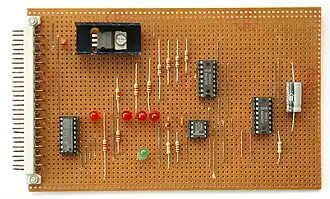 Because the strips (copper traces on the solder side) run left-and-right, the components (on the component size) usually run up-and-down.