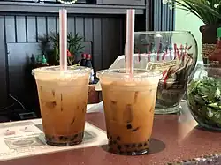 Iced milk tea with tapioca boba
