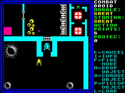 The 1986 game Rebelstar on the ZX Spectrum, an early example of the turn based tactics genre.