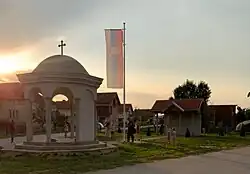 Village cross and park