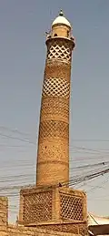 Minaret of the al-Nuri Mosque in Mosul (before its destruction in 2017), dating from the 12th century