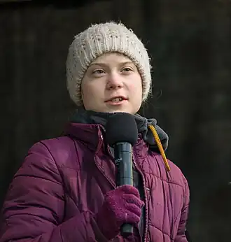Greta Thunberg, a climate activist born in Sweden in 2003, led the September 2019 climate strikes around the world.