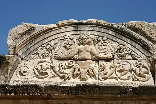 Roman rinceau of the Temple of Hadrianus, Ephesus, Turkey, unknown architect or sculptor, 117-118 AD