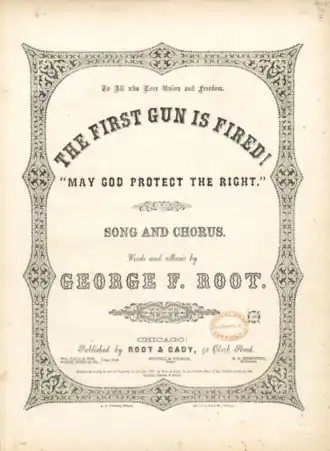 "The First Gun Is Fired" sheet music cover