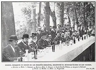 Alcocer and de Mella at banquet, 1907