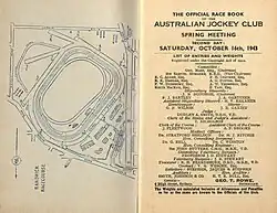 1943 AJC Colin Stephen Stakes page showing raceday officials