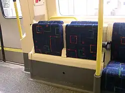 Folding seats on the London Underground 1995 Stock