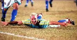 Doug Ithier celebrates goal in S-League