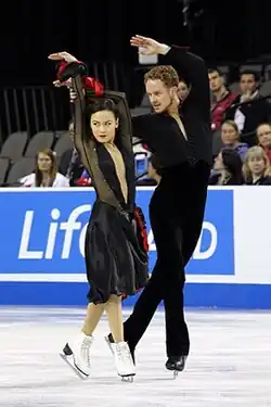 Madison Chock and Evan Bates at the 2014 Skate America