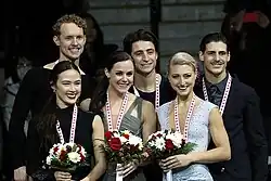 The ice dance medalists at the 2016 Skate Canada International