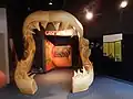 displayed of the jaw of a megalodon