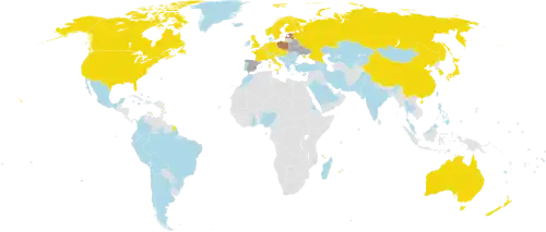 Map displaying countries that won medals during the 2022 Winter Olympics