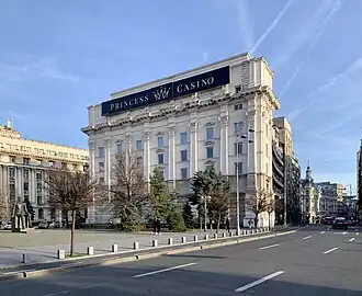 Building in the Palace/Revolution Square, Bucharest, 1952–1954, by Richard Bordenache[120]
