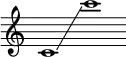 {
\new Staff \with { \remove "Time_signature_engraver" }
\clef treble \key c \major \cadenzaOn
c'1 \glissando c'''1
}