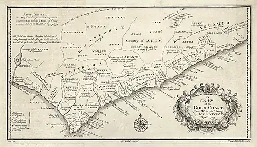 D’Anville’s 1729 map recognizing "Great Akani" (Akyem) as a major polity on the Gold Coast