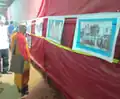 A Buddhist monk watching photo exhibition at Chaitya Bhoomi