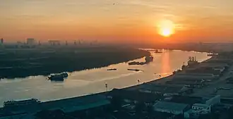 Sunset on the river of Mỹ Hào.