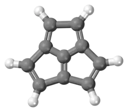 Ball-and-stick model of the acepentalene molecule