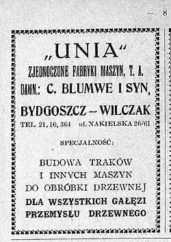 Advertising for Blumwe Company in 1925