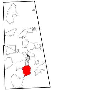 Location within Adair County and the state of Oklahoma