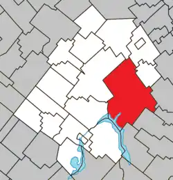 Location within Les Appalaches RCM