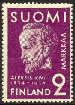1934 postage stamp commemorating Kivi, by Germund Paaer [fi], after a sculpture by Wäinö Aaltonen
